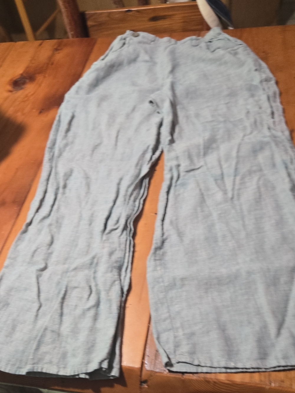 Flax Wide-Leg Linen Blend Pants Sz S